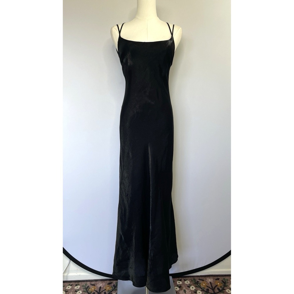 Vintage Kamisato Womens Iridescent Maxi Dress 4 Black Bias Y2K Dark Fairy 90s